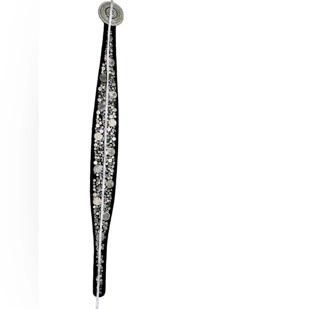 Chicos Leather Velvet Medallion Embellished Belt - Picture 13 of 16